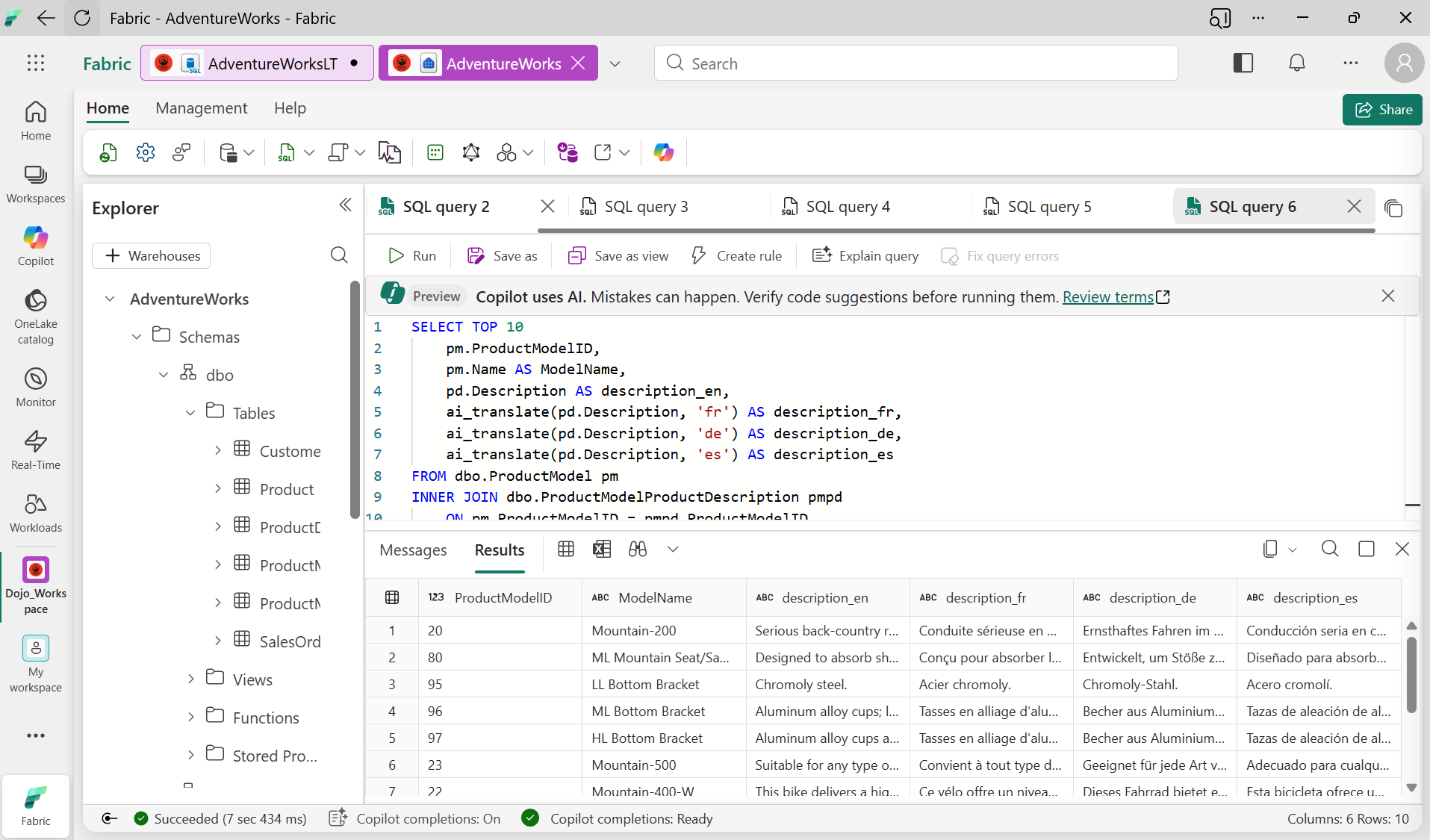 ai_extract avec OPENJSON transformant les commentaires en colonnes structur&eacute;es