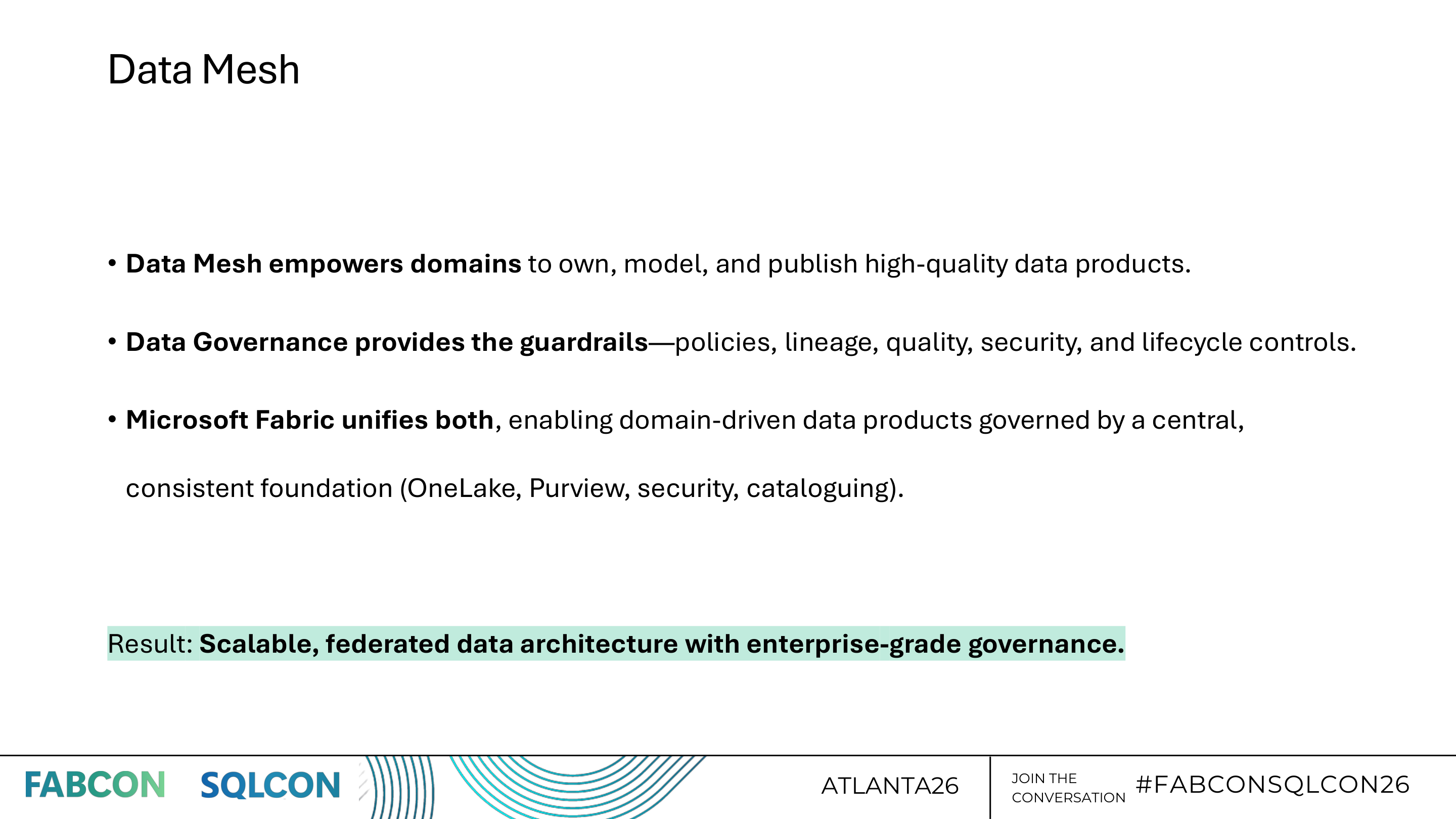 Data Mesh dans Fabric - Domaines et gouvernance fédérée