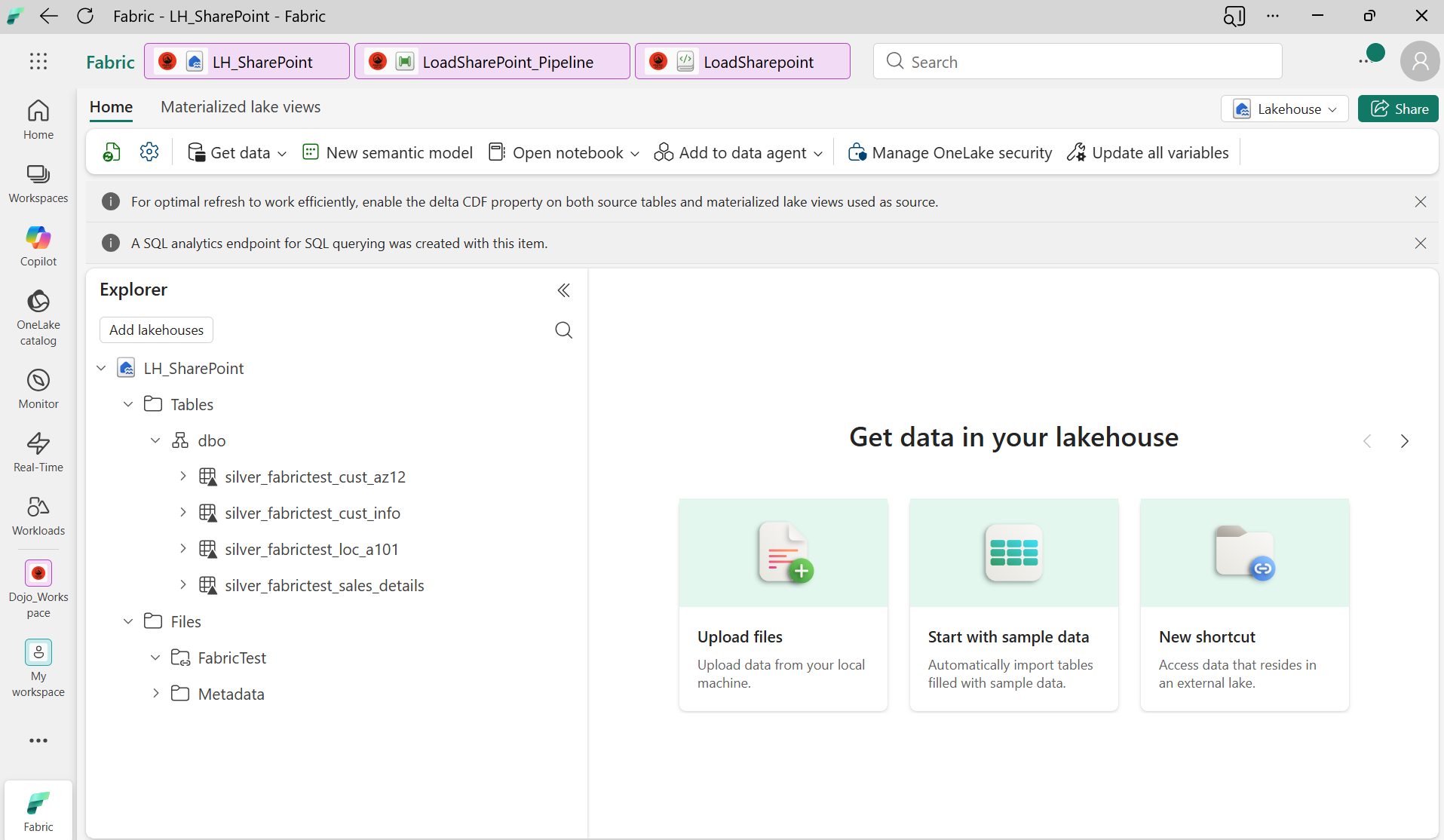 3 Delta tables créées automatiquement